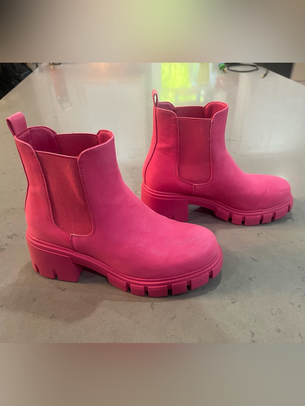 MIA Hot Pink Chelsea Lug Ankle Boots